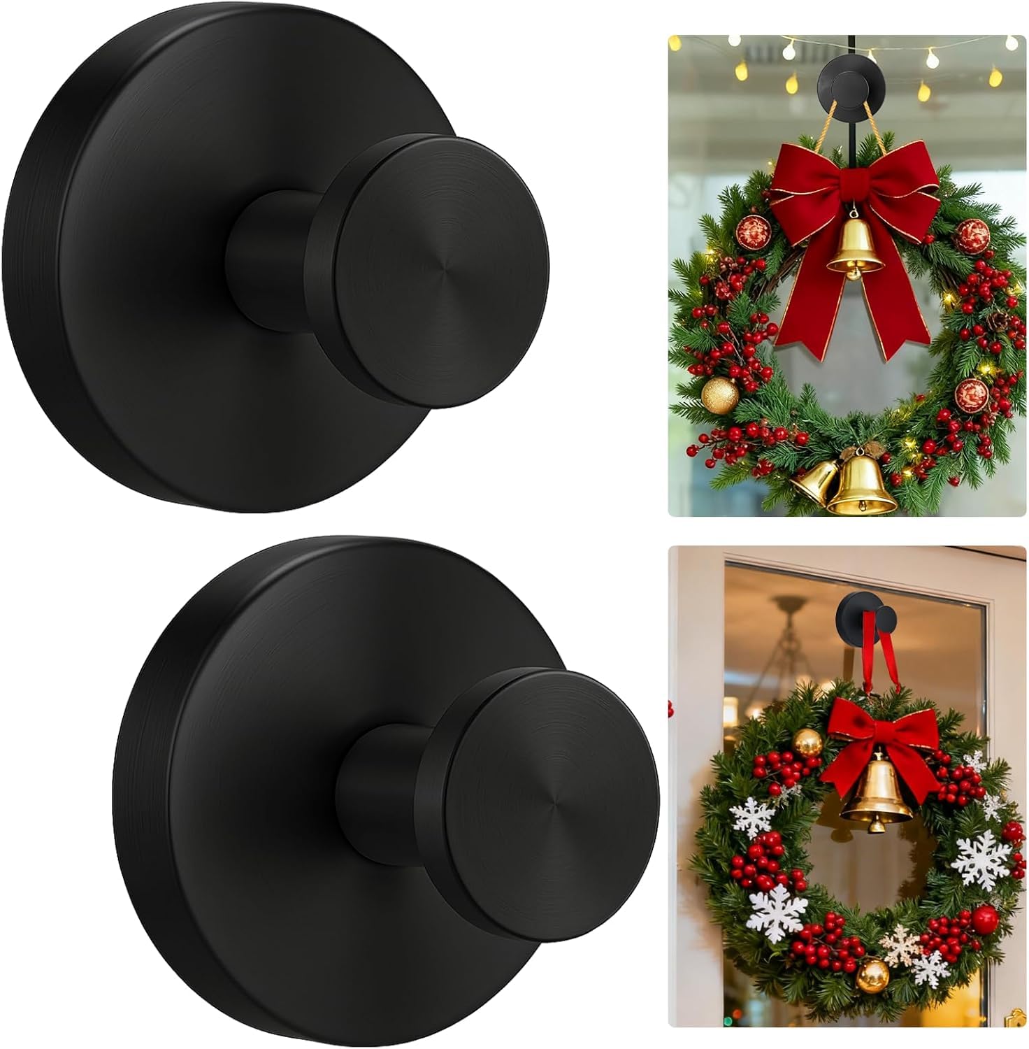 Guojanfon Suction Cup Hooks for Shower Bathroom Heavy Duty Removable for Towels Robes Loofah - No Drill Stainless