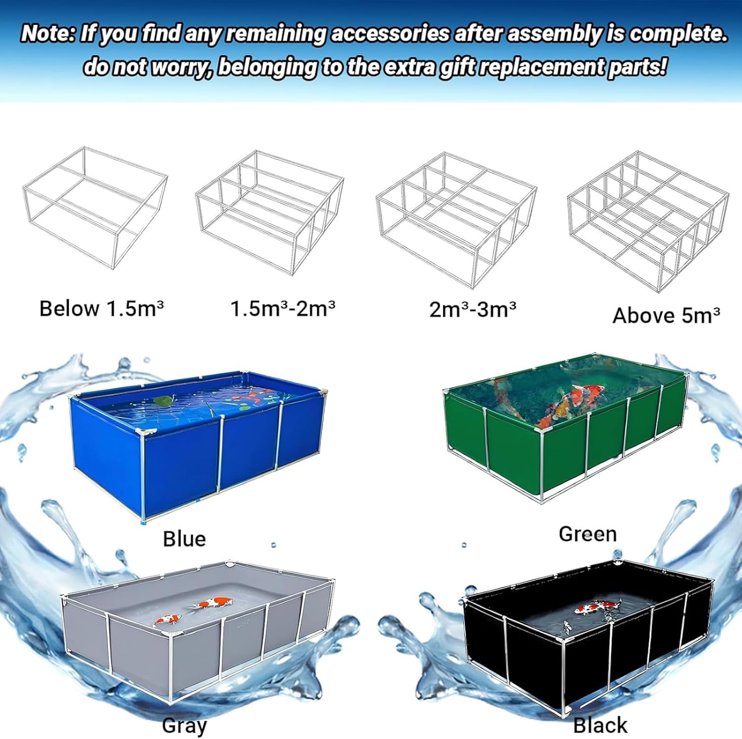 Durable PVC Canvas Fish Pond - Portable Multifunctional Outdoor Water Feature for Garden, Above Ground Aquarium, 100x100x40cm, Ideal for Indoor/Outdoor Use