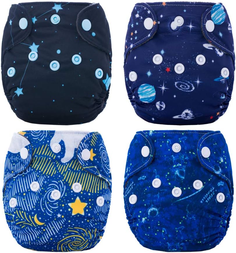 Thank u Mom Pocket Newborn Cloth Diapers for Less Than 12pounds Baby 4Pack