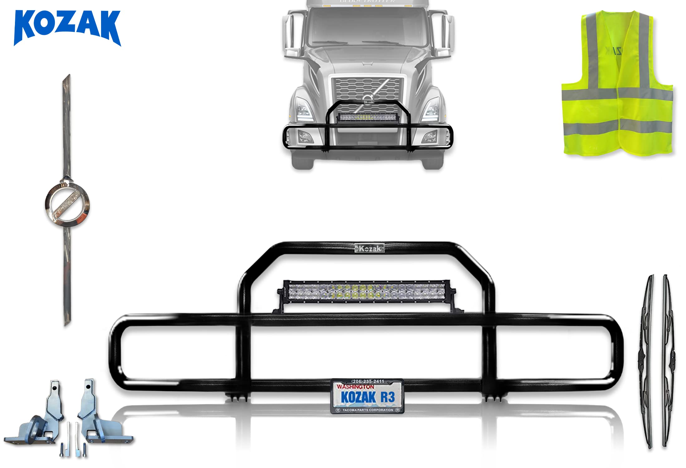 Black Front Grille Deer Moose Brush Bumper Guard with 22