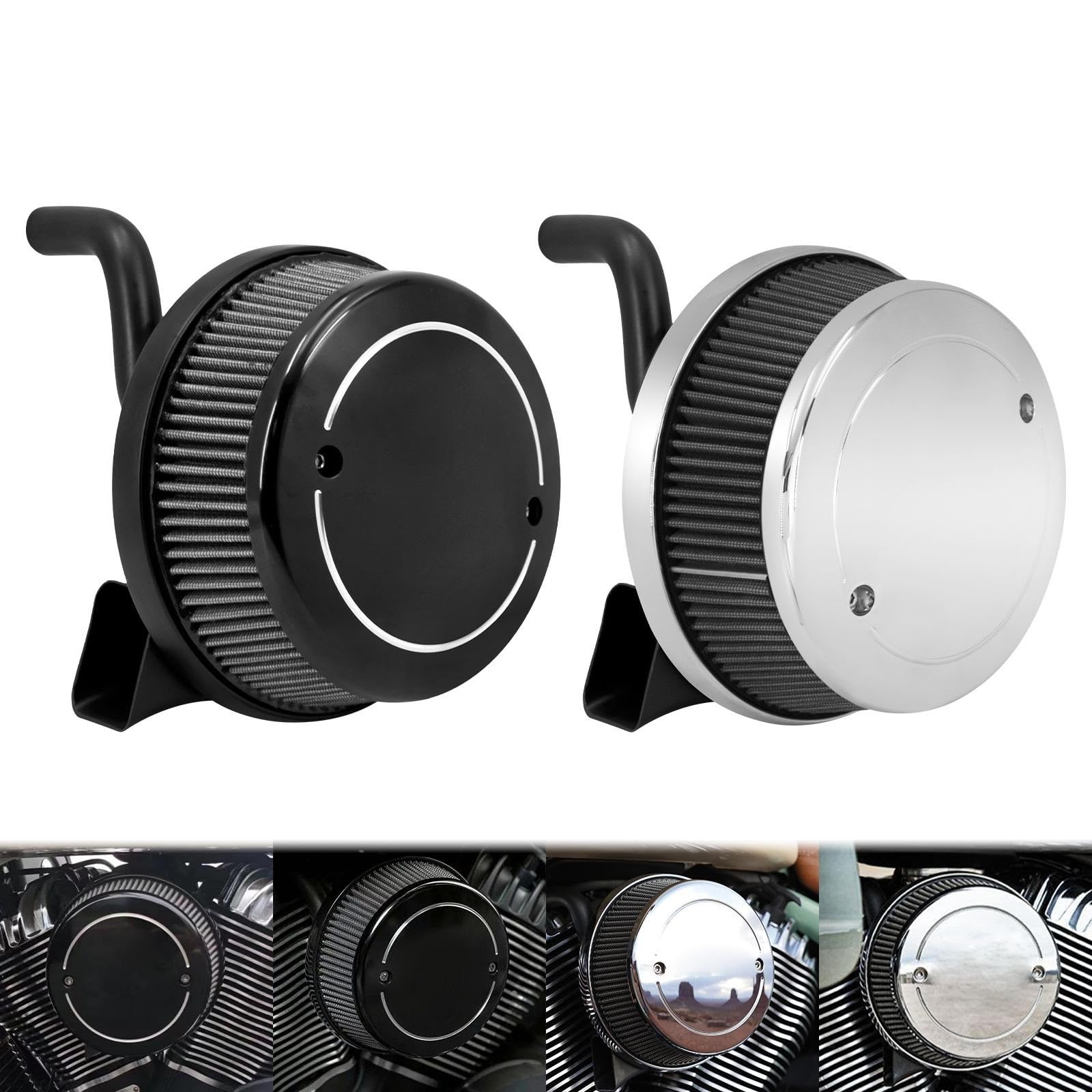 filtr powietrza do motocykla Motocykl CNC filtr powietrza Pasuje do indyjskiego wodza Dark Horse Classic Springfieid Vintage 2014-2021(Chrome Air Cleaner)