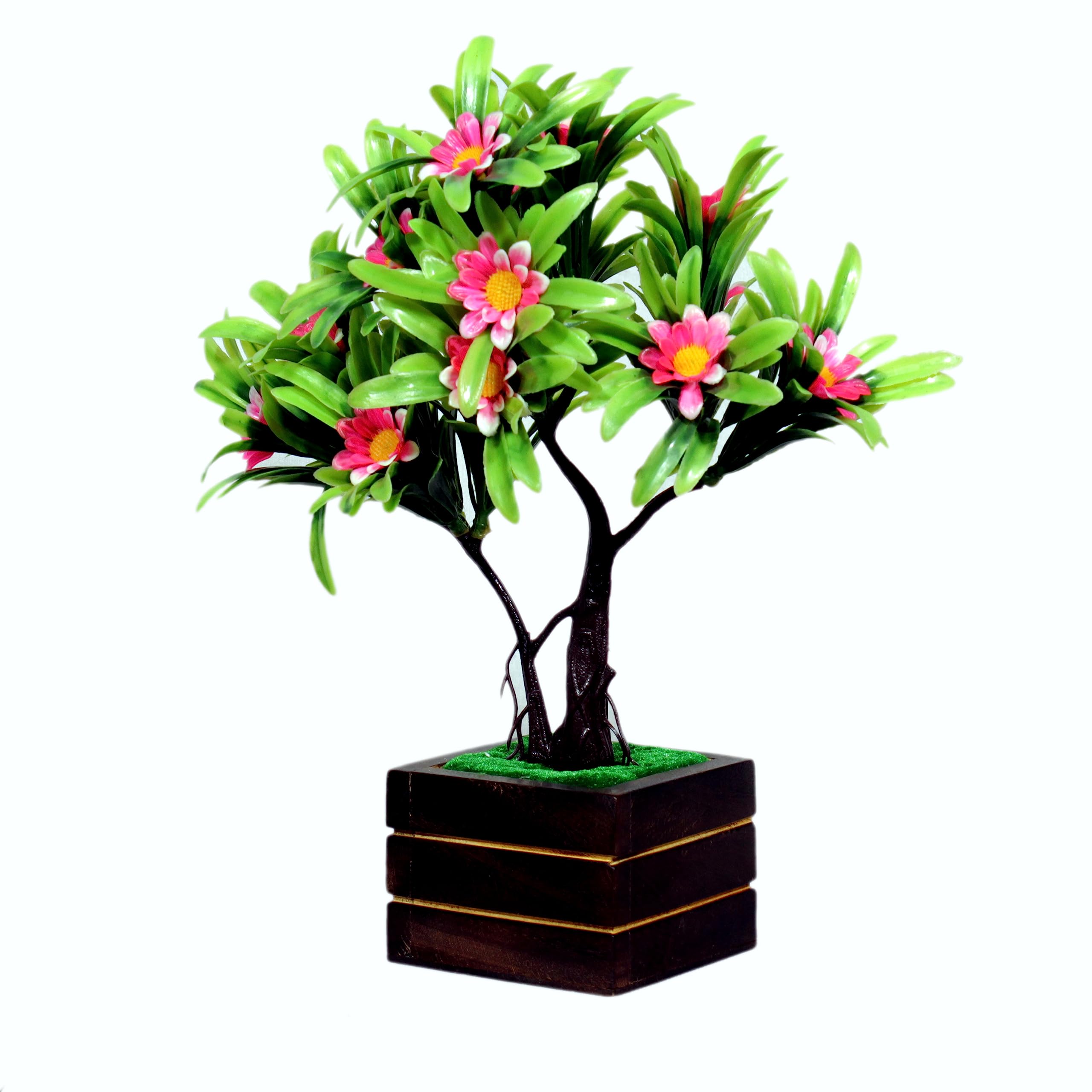 Jinagam Artificial Plants with Pot - Artificial Plants for Home Décor|Realistic Artificial Flowers for Decoration|Perfect for Indoor & Outdoor|Enhance Space with Plants(Pack of 1)