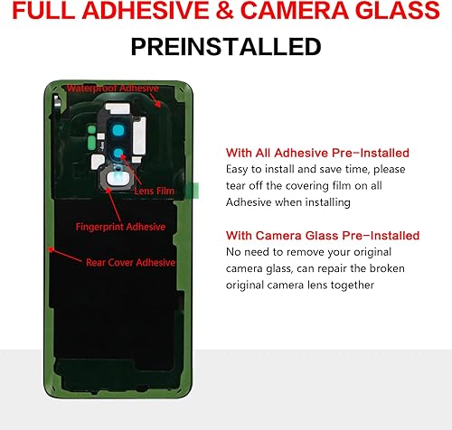 Miniatura 4 de Compatible con Samsung Galaxy S9+ Funda de cristal de repuesto de 6.2 pulgadas SM-G965 con manual de instalación + kit de herramientas de reparación