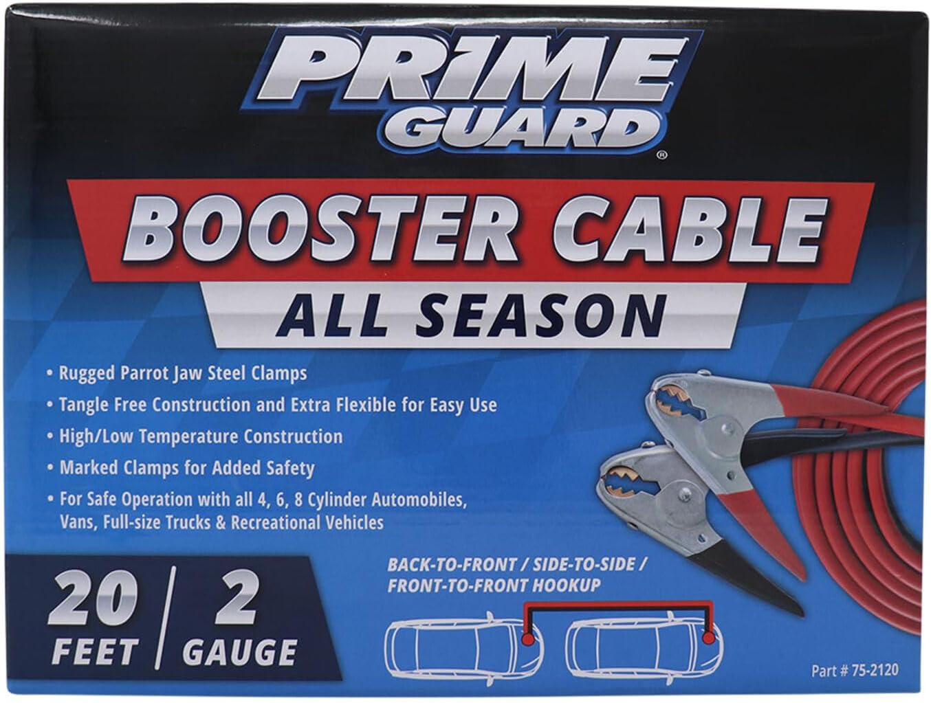 Prime Guard All Season Booster Cable | 20 Feet | 2 Gauge | SKU: 75-2120