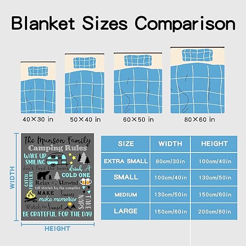 Miniatura 4 de Manta de campamento personalizada, manta con nombre personalizado, accesorios personalizados para cámper, manta de cama suave y cálida, manta de