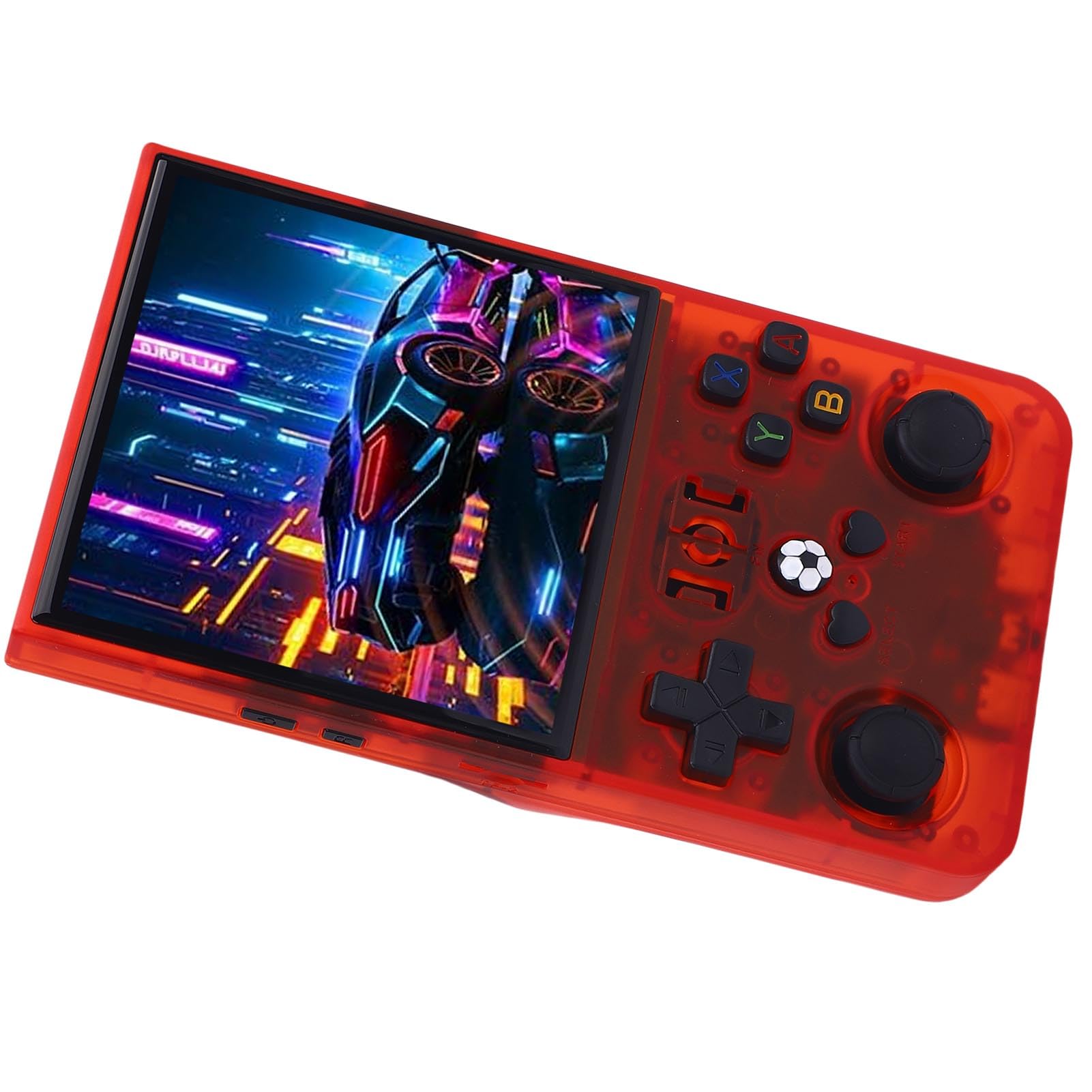 Generic Console da Gioco retrò Portatile Display Ad Alta Risoluzione per Console per Videogiochi retrò Open Source per Viaggiatori Rosso Trasparente (128G)