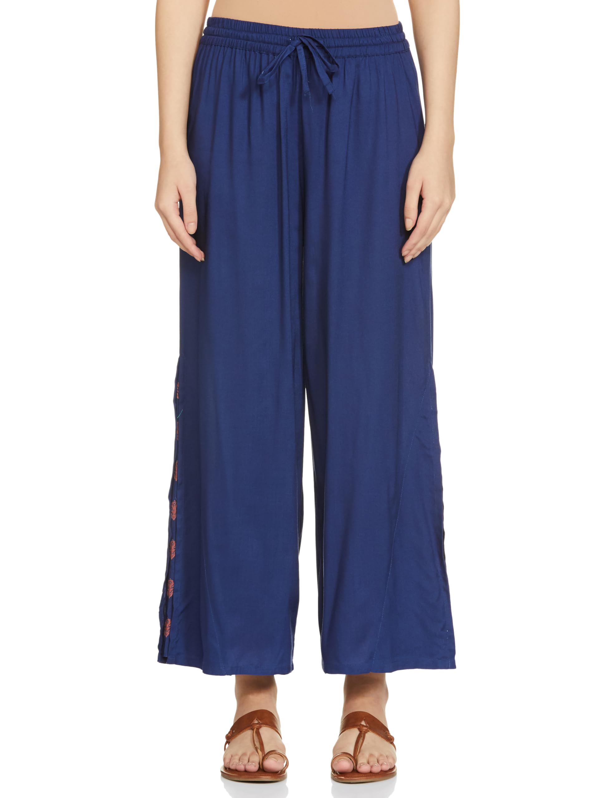 Women's Relaxed Fit Mid Rise Palazzo-image-38