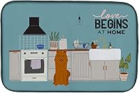 Vista 504 de Caroline's Treasures CK7824DDM - Tapete absorbente para secado de platos con diseño de bulldog inglés, rojo y blanco, para encimera de cocina, 14 x