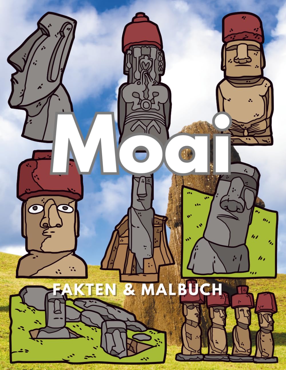 Moai: Fakten & Malbuch: Aktivitätsbuch für Kinder im Alter von 2 bis 16 Jahren