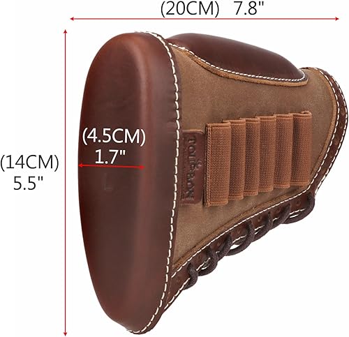 Miniatura 4 de TOURBON Almohadilla reductora de retroceso de cuero de lona, cubierta de extensión de culata con soporte para carcasa de rifle