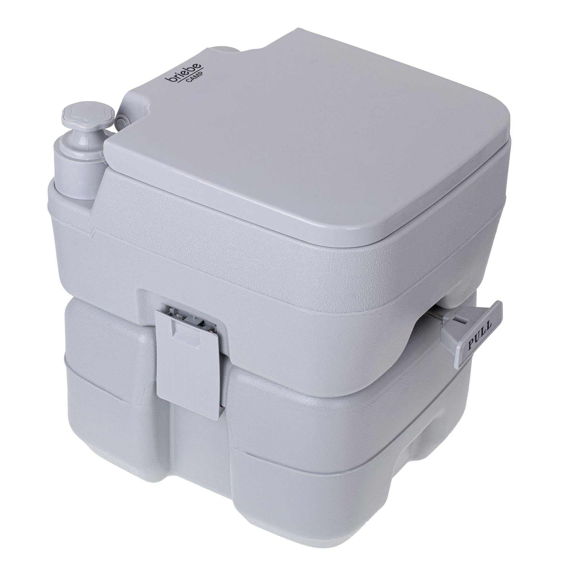 briebe Camp WC Inodoro Portátil Químico Adultos Potty 20L Camping, Camper, Auto Caravana, Water con Descarga Agua 12L, Válvula Drenaje contra Fugas, WC1113