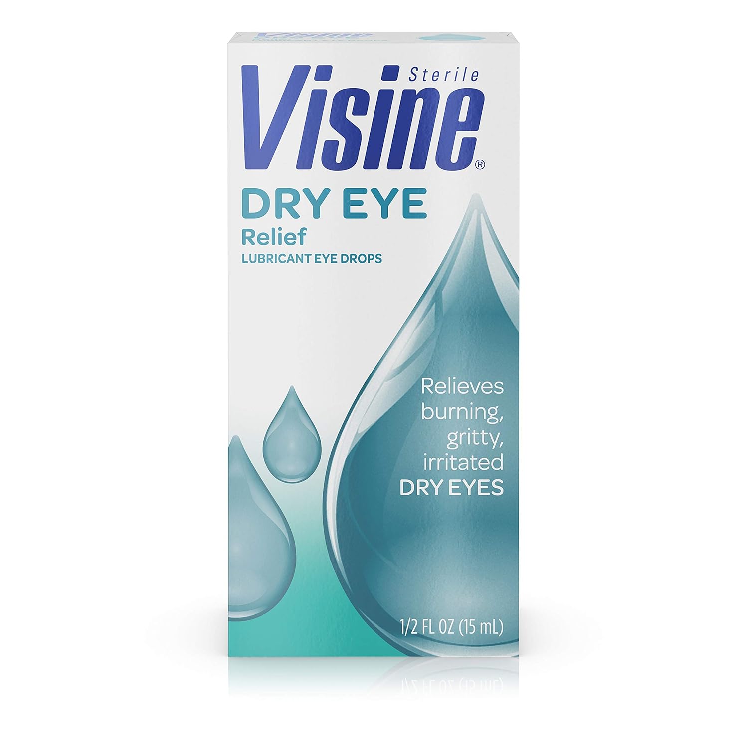 Visine Dry Eye Relief Lubricant Eye Drops with Polyethylene Glycol 400 to Moisturize and Soothe Irritated Gritty and