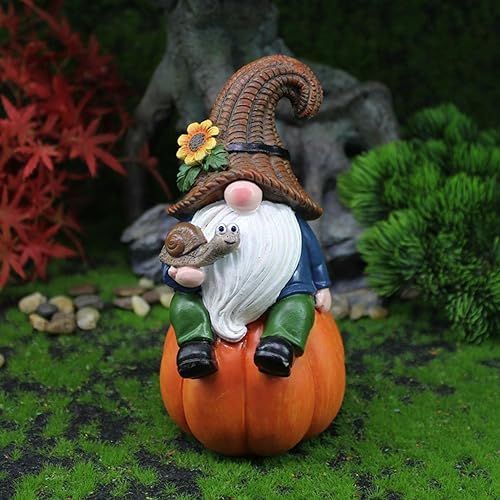 Miniatura 2 de SXSZZXL Figuras de gnomo, gnomos, estatuas de resina, decoración de mesa de otoño, decoración de Acción de Gracias, cosecha de otoño para decoración