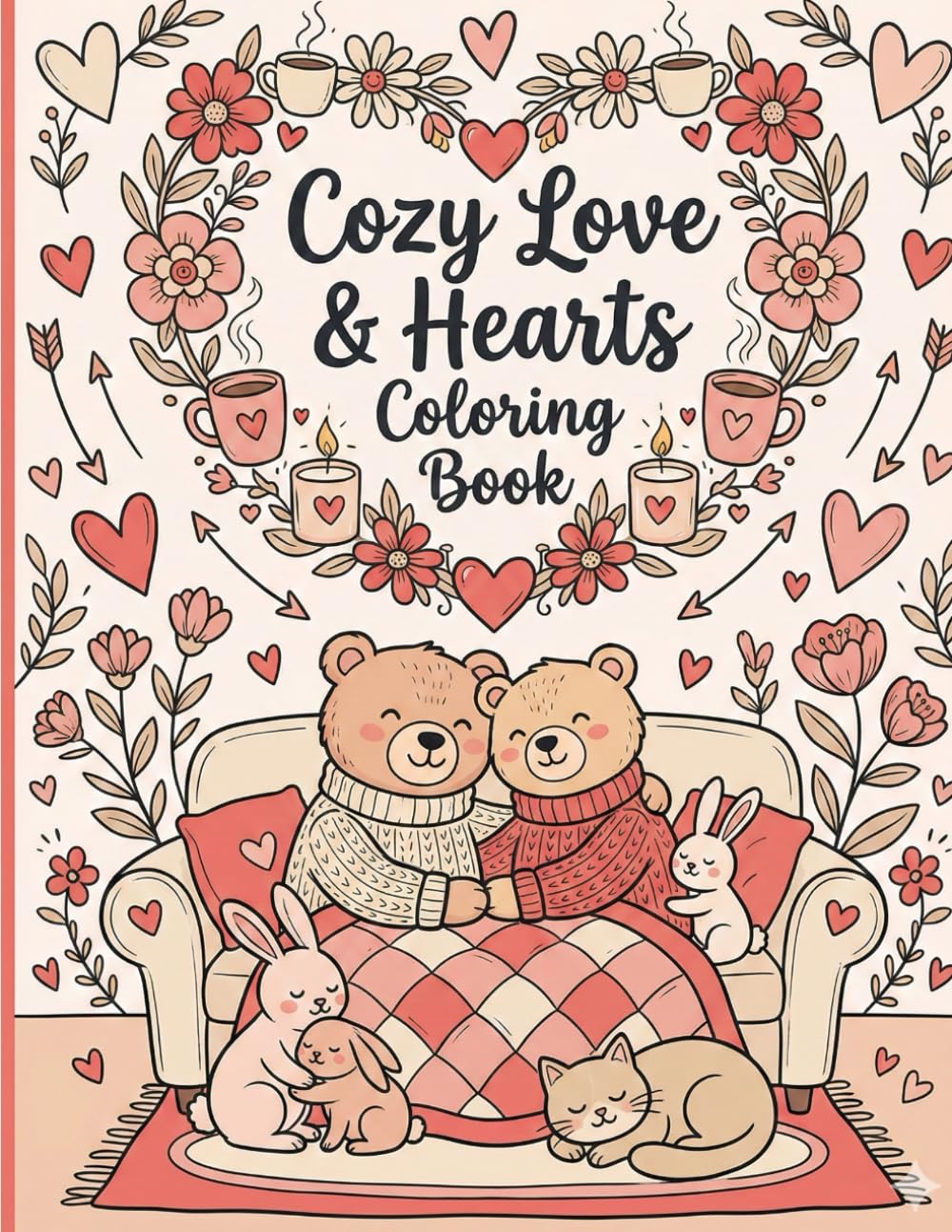 Cozy Cute Animals Coloring Book: Big, Simple Pages of Adorable Animal Friends for Stress-Free Relaxation