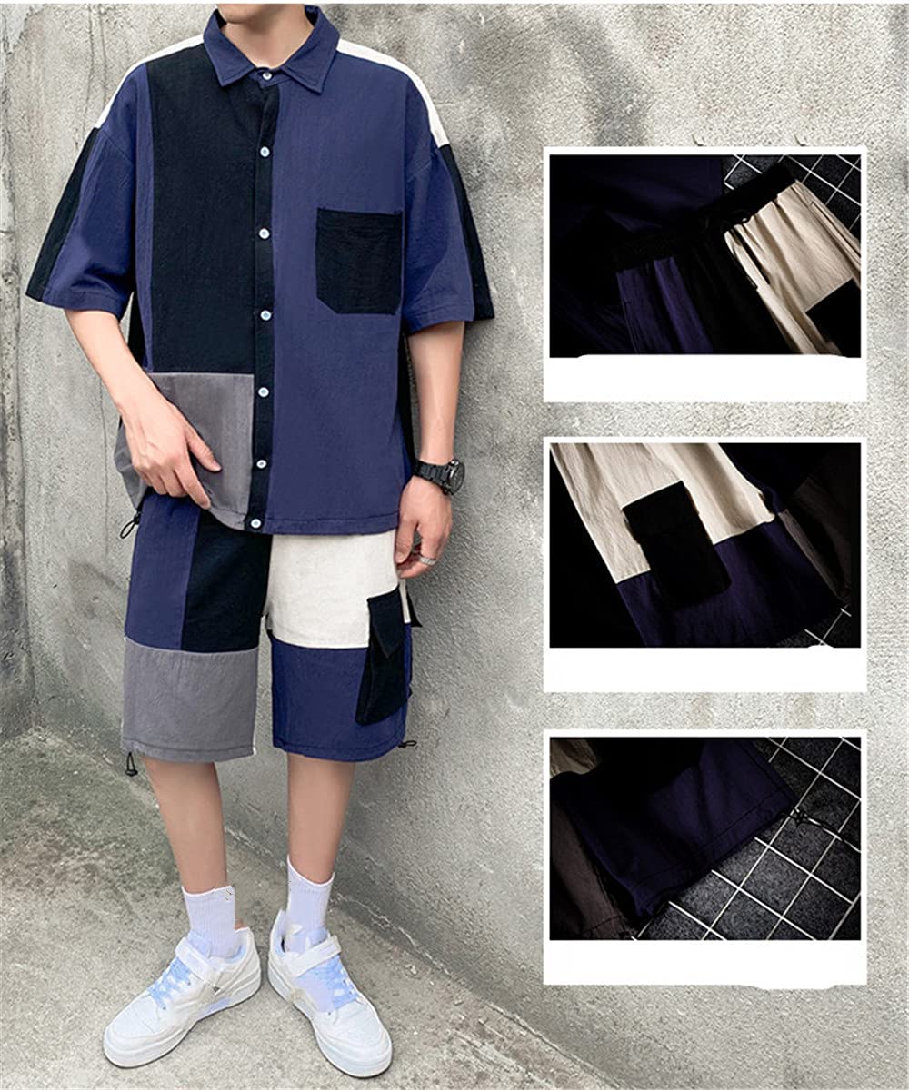 Amazon.co.jp: シャツ ショートパンツ メンズ セットアップ 上下セット  