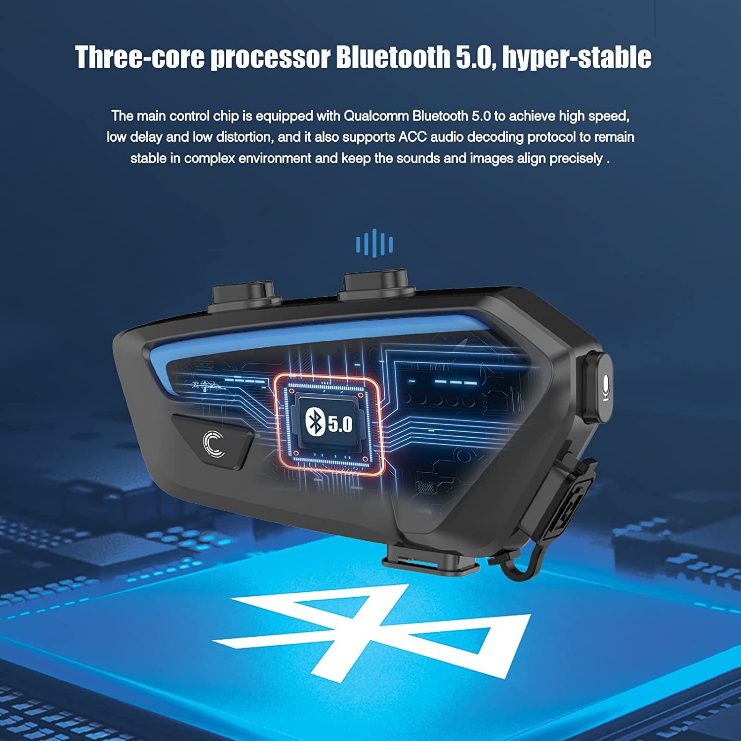 FreedConn FX Cuffia Auricolare Bluetooth per Casco Moto, Comunicazione e Riduzione del Rumore Fino a 10 Motociclisti, Citofono Universale Fuoristrada 1500m con Radio FM
