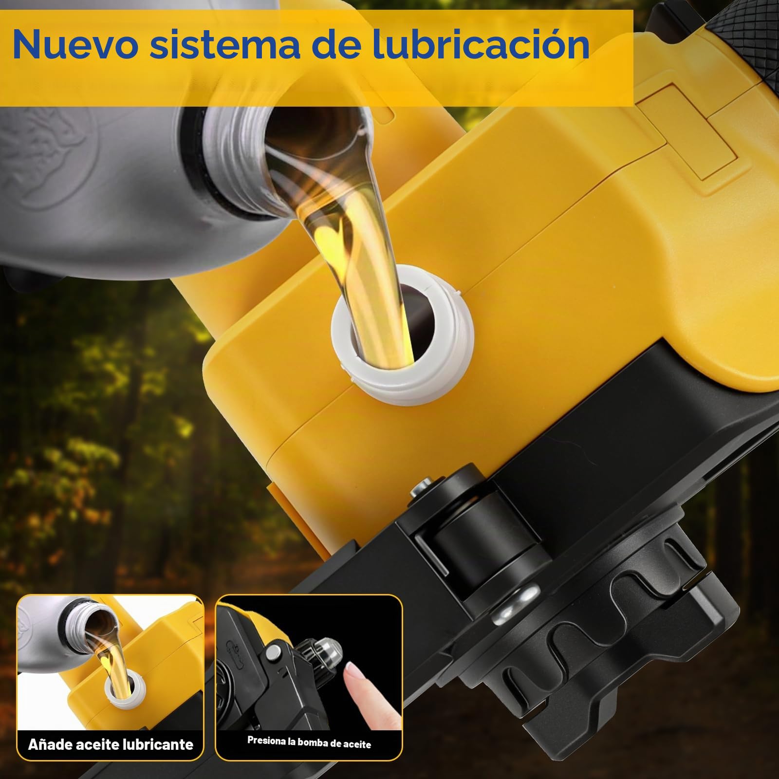 Roadtime Motosierra telescópica 8 "mettensäge para DeWalt 20V(sin batería) | 2 en 1 y sierra de podar sin escobillas con 2 cadenas de repuesto, para ramas de árboles