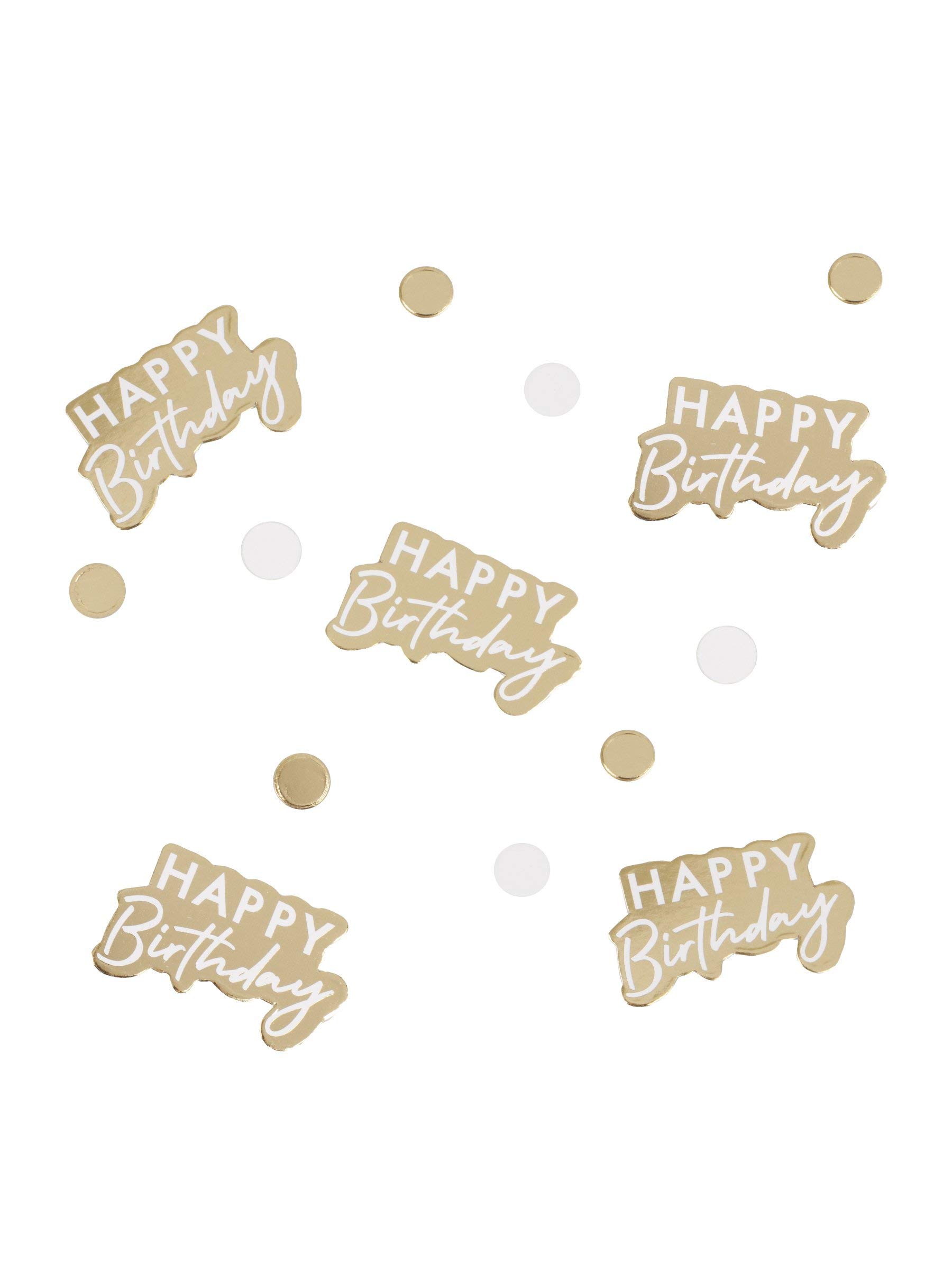 Ginger RayGold And White Happy Birthay Table Scatter Confetti Mix It Up, Party