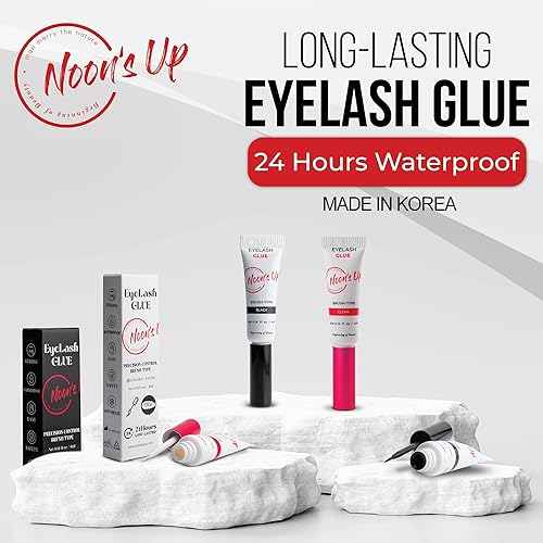 Miniatura 7 de Adhesivo de pestañas NOON'S UP Impermeable 24 horas de larga duración pegamento de pestañas para pestañas postizas, pegamento de pestañas súper