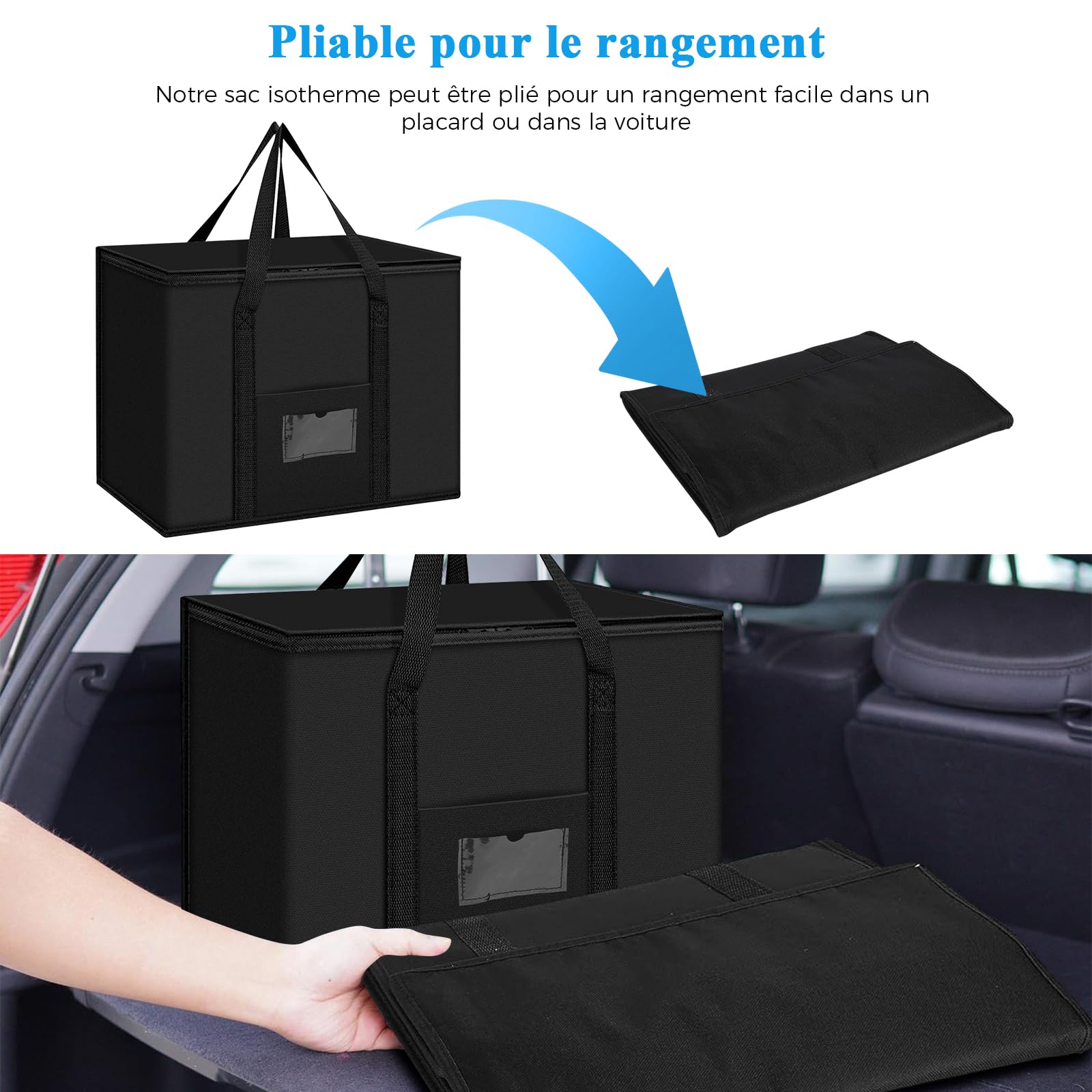 Beautyshow Sac Isotherme Souple 40L – Glacière Pliable Courses, Pique-Nique, Livraison, Camping, Barbecue