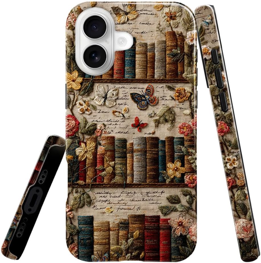 heindiy Compatible with iPhone 17 Case,Glossy Case All-Round Protection Shockproof Anti-Scratches TPU Cover,Cases for Man Woman-Antique Bookshelf