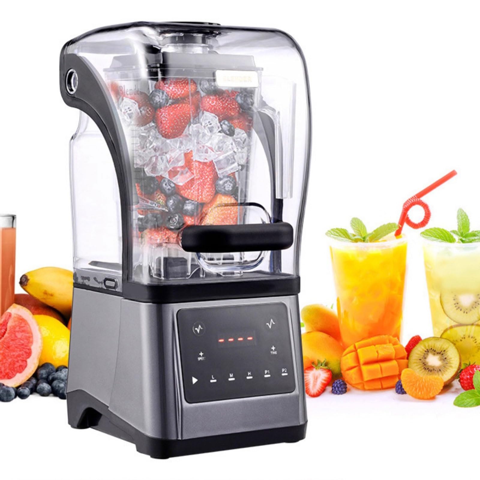 Machine à smoothie professionnelle de 1,6 L et robot mélangeur commercial 2000 W
