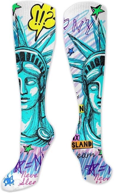 Amazon.com: Graffiti New York City Statuue Liberty Pattern Moda Novedad  Crazy Dress Crew Calcetines para hombres Mujeres, Fuzzy Casual Calcetines  Largos Transpirables Confort Compresión Alta Tobillo Calcetines Para Regalo  Danza Fiesta :