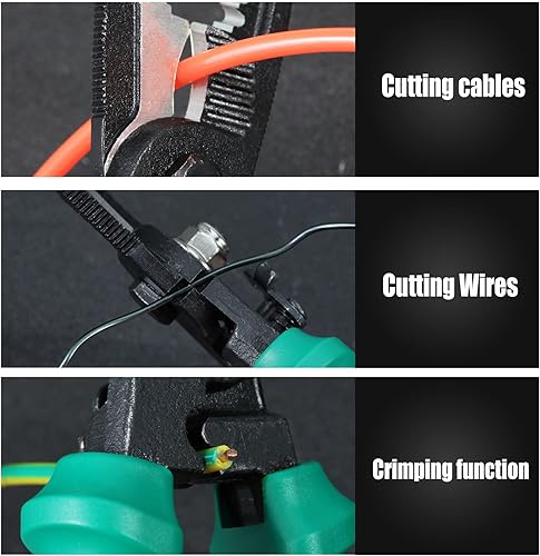 Miniatura 4 de Alicates de electricista multifuncionales 6 en 1 con cortadores de crimpadores, alicates pelacables de 8.5 pulgadas, herramienta multifunción