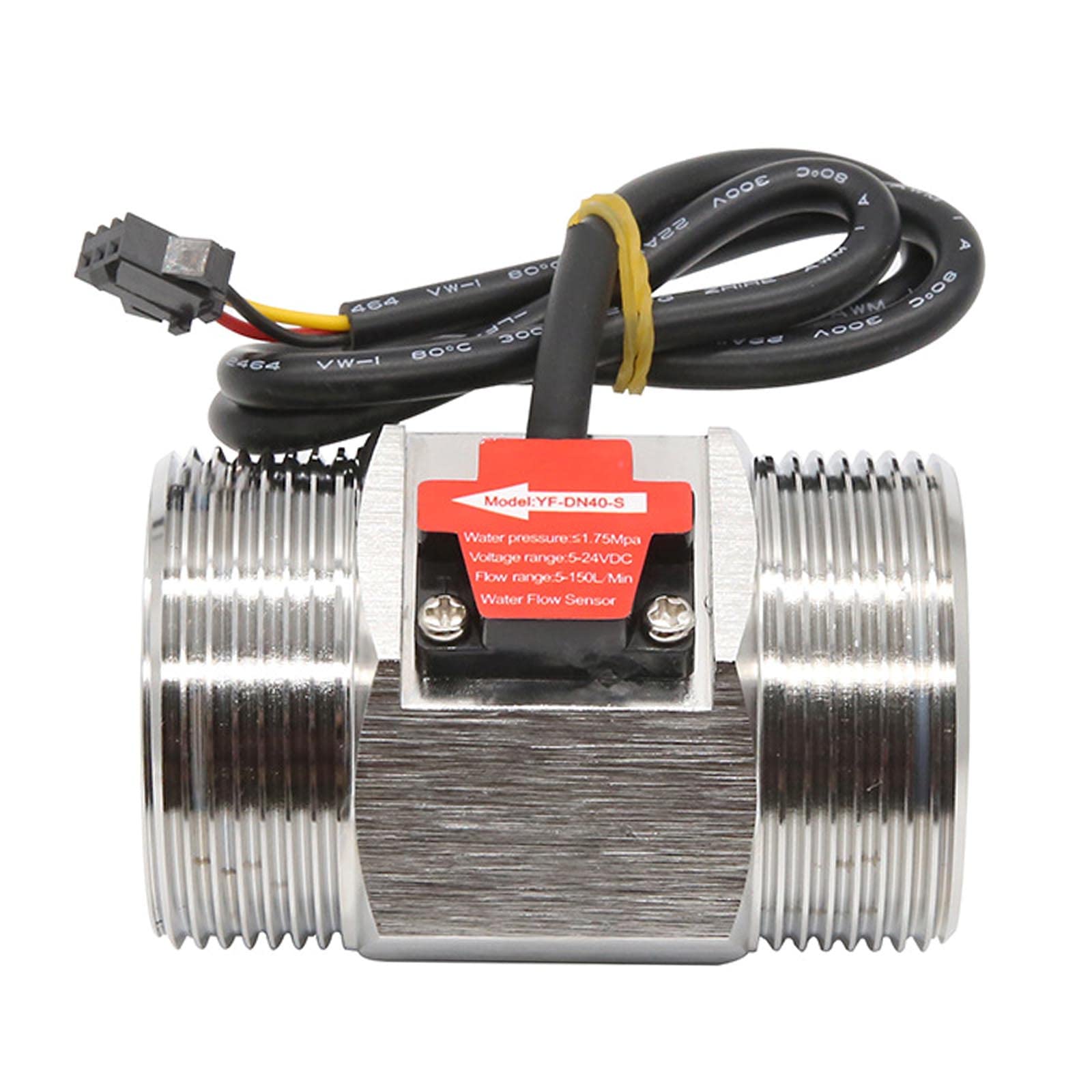 Hall Effect - Contatore del sensore di flusso dell'acqua liquida da 1,5", in acciaio inox DN40, misuratore di flusso della turbina, 5 – 150 l/min