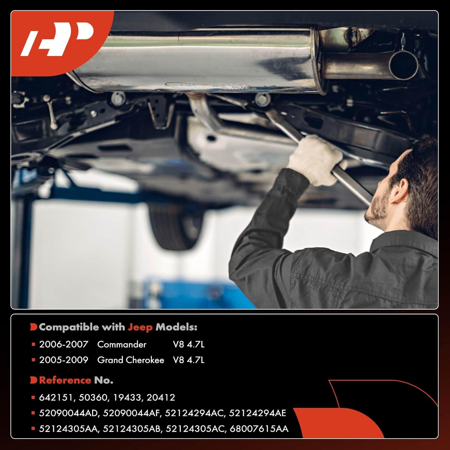 A-Premium Catalytic Converter Kit Direct-Fit Compatible with Jeep WK Series Grand Cherokee 2005-2009, XK Series Commander 2006-2009, 4.7L, E.P.A. Compliant