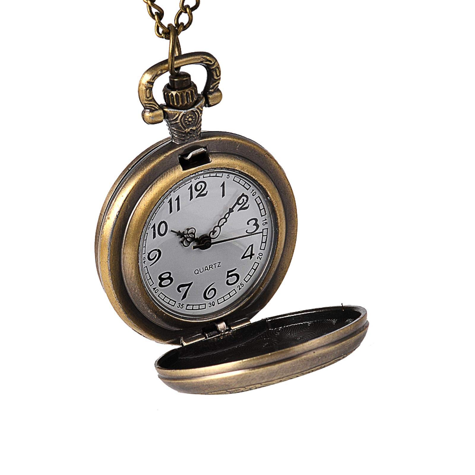 Orologio da esterno, Orologio da tasca retrò classico di medie dimensioni Modello semplice e generoso con superficie posteriore ribaltabile collana