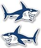 2 x 10cm Great White Shark Vinyl Sticker Bike Laptop Car Helmet Fun Kids #5105 10cm Wide x 5.5cm Tall