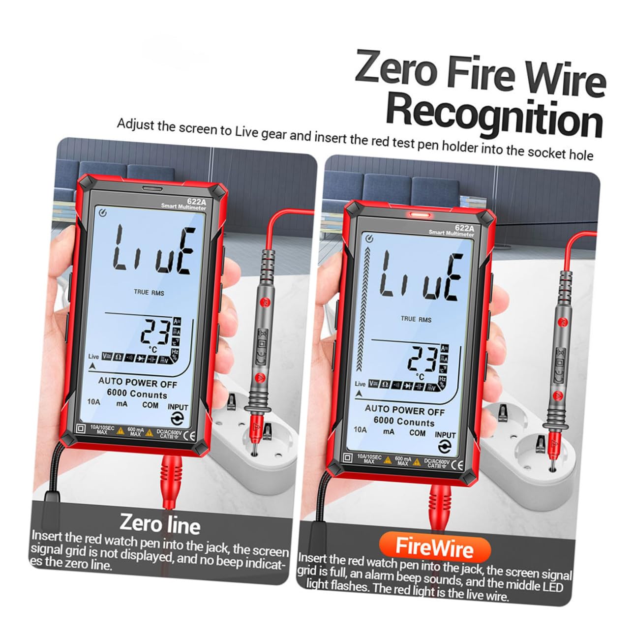 Digital Multimeter Auto-ranging Multi Tester for Ac Dc Voltage Resistance Capacitance with Ncv Induction Portable Electric Tester Tool for Fast Accurate Measurement