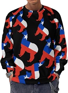 Chile Flag Llama Men's Crewneck Sweatshirt Long Sleeve Casual Pullover Sweater T-shirt Lightweight Tops
