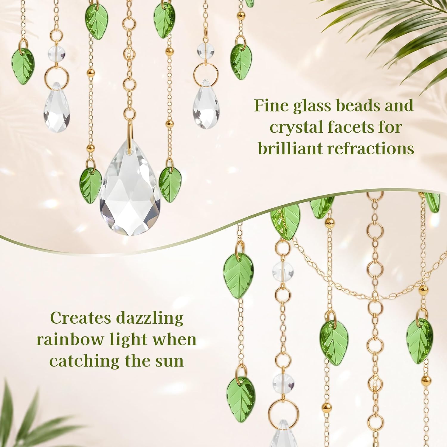 OBreezify 2 Pack Crystal Suncatchers for Windows Hanging Garden Suncatchers