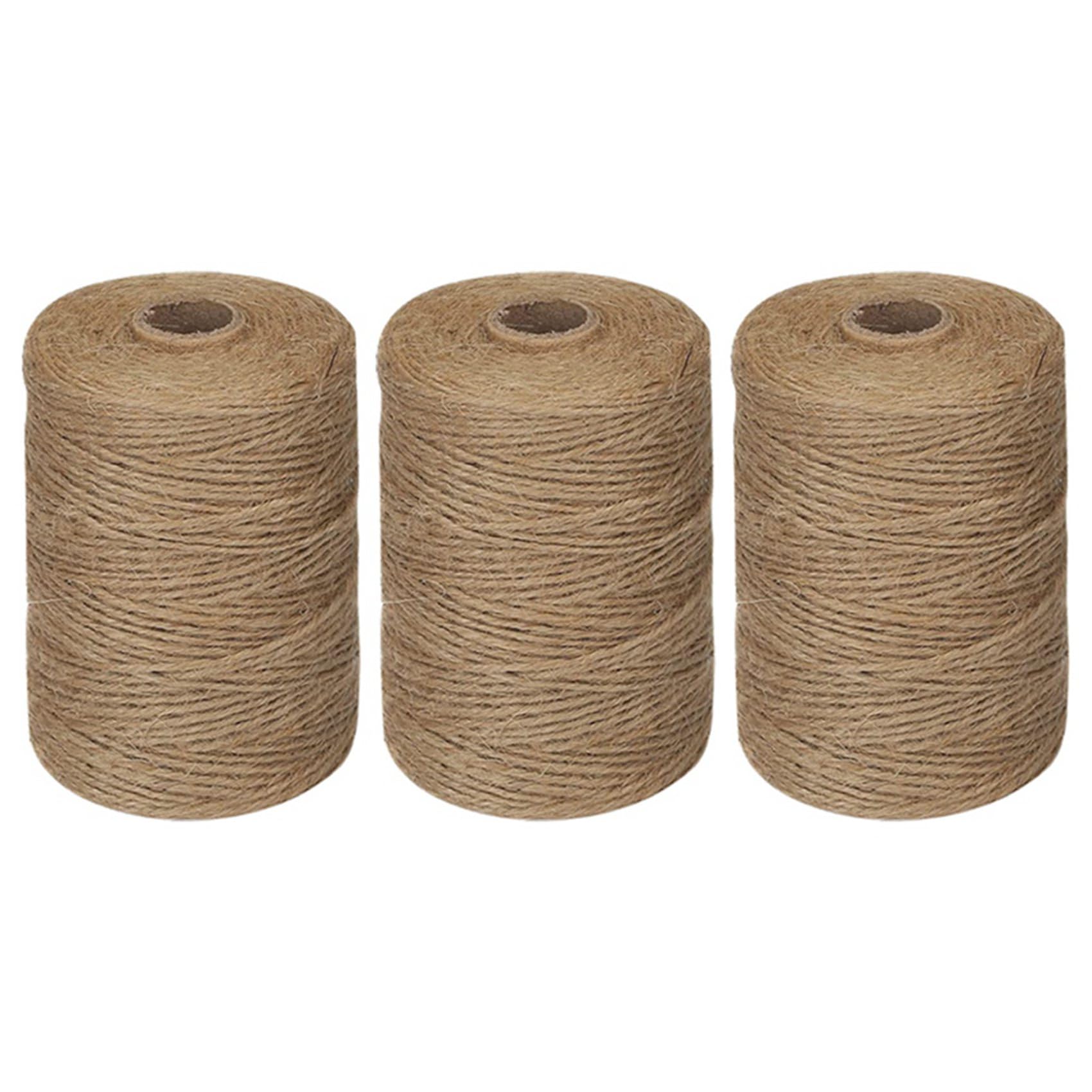 Hndhbfgrt 3pcs 200M/ Roll 2mm Jute Twine Natural Thick Brown Twine for Home Gardening Plant Picture Hanger