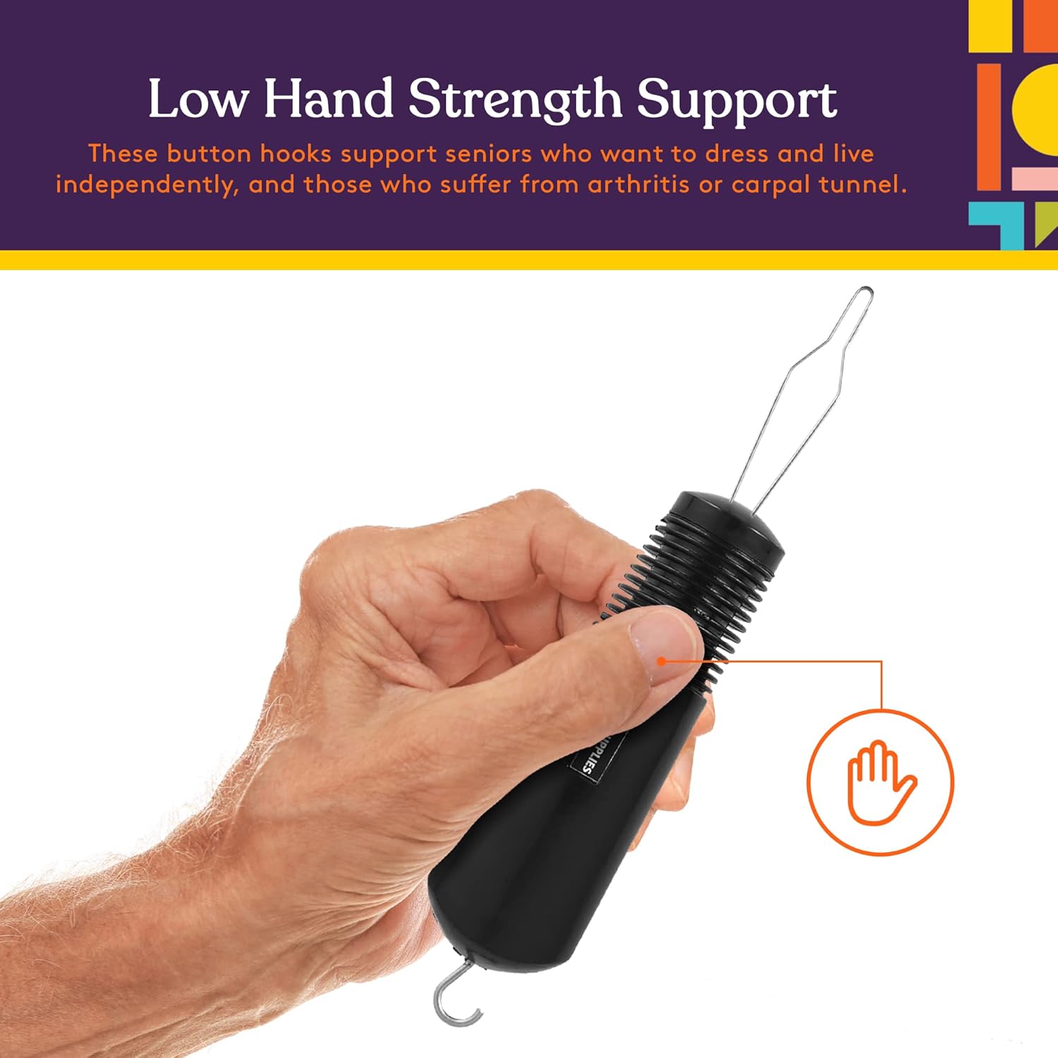 Nеw Dеаl Special Supplies Button Hook (2 Pack) Wire Loop Pull Through - Shirt, Dress, Collar - Non-Slip, Ribbed Grip for Seniors, Arthritis Sufferers - Wide Gripper, Puller Dressing Aid (Universal)