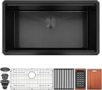 Vista 74 de Fregadero de barra negro, fregadero de cocina negro de montaje inferior de 15 pulgadas, fregaderos de cocina de 15 x 15 x 10 pulgadas, fregadero