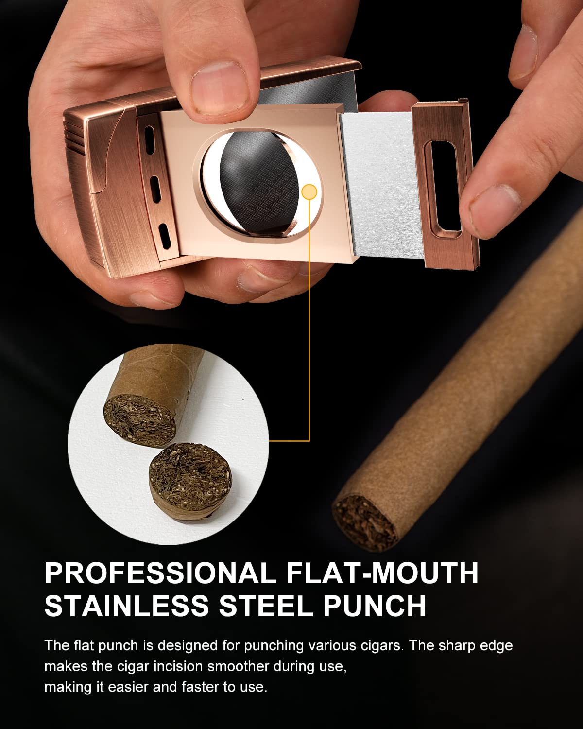 Cigar Lighter with Cutter,FANKAI Torch Lighter Double Jet Flame Refillable Butane Lighter 2 in 1 Windproof Lighters for Smoking with Gift Box (Butane Not Included)