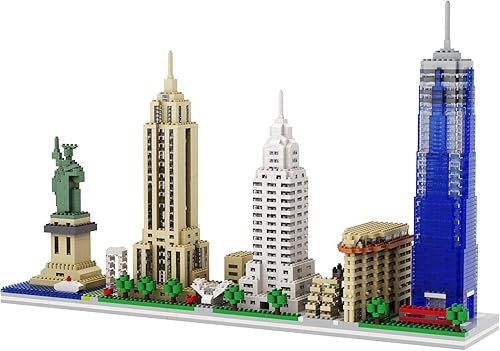 dOvOb Architecture New York Skyline - Juego de construcción de microbloques de 3048 piezas, ladrillos, colección de rompecabezas 3D, kit de modelo