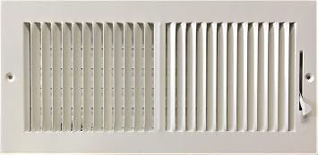 HBW 14"x 6" Duct Opening Size 2-Way Stamped Face Steel Ceiling/sidewall Air Supply Register - Vent Cover - Actual Outside Dimension 15.75" X 7.75"
