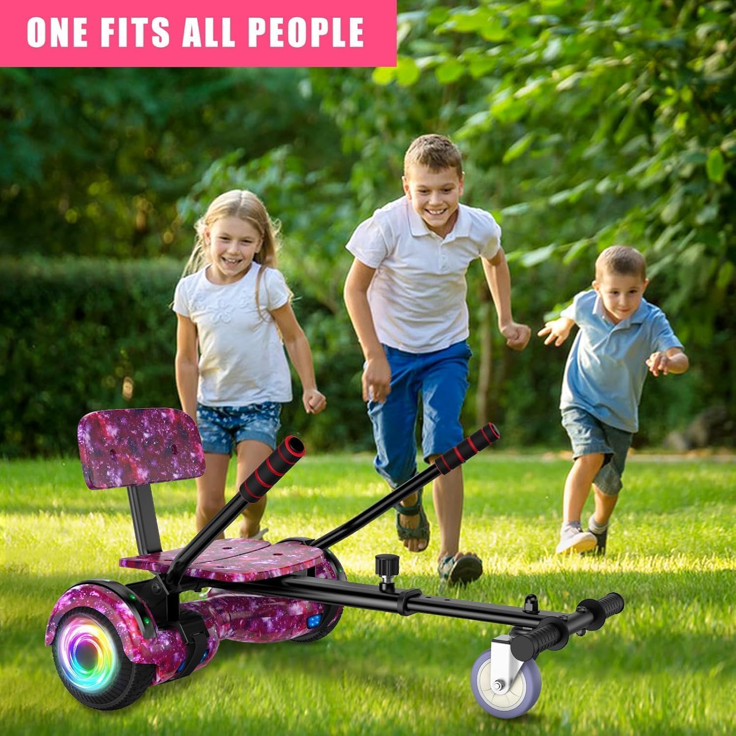 SISIGAD Hoverboard Kart, Hoverboard All Terreno Auto-bilanciato da 6.5" Pollici con Altoparlanti Bluetooth e Luci LED Hoverboard Bambino