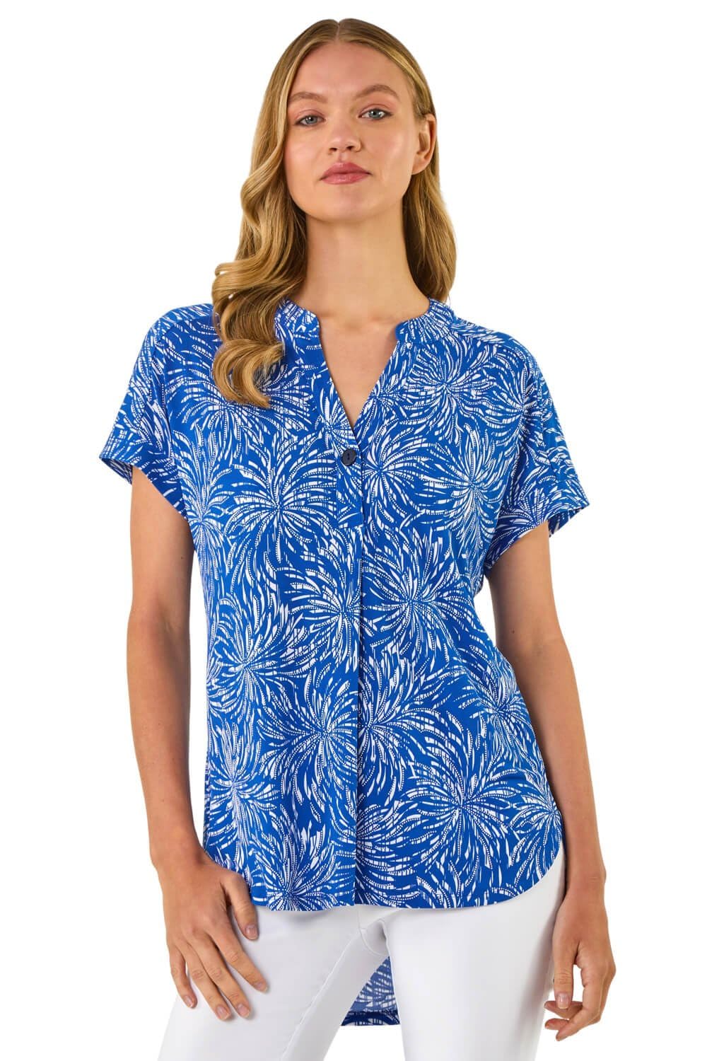 Roman Short Sleeve Shirt for Women UK Ladies Tunic Top Summer Blouse Casual Smat T-Shirt Spring Work Cocktail Party Going Out Special Occassion Holiday V-Neck