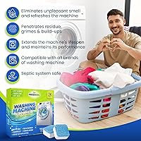 Vista 2 de Washing Machine Cleaner Tablets 25 Pack for Front Load, Top Load & HE Washers, Removes Odors, Grime, & Limescale, Deep cleans the inner drum, pump