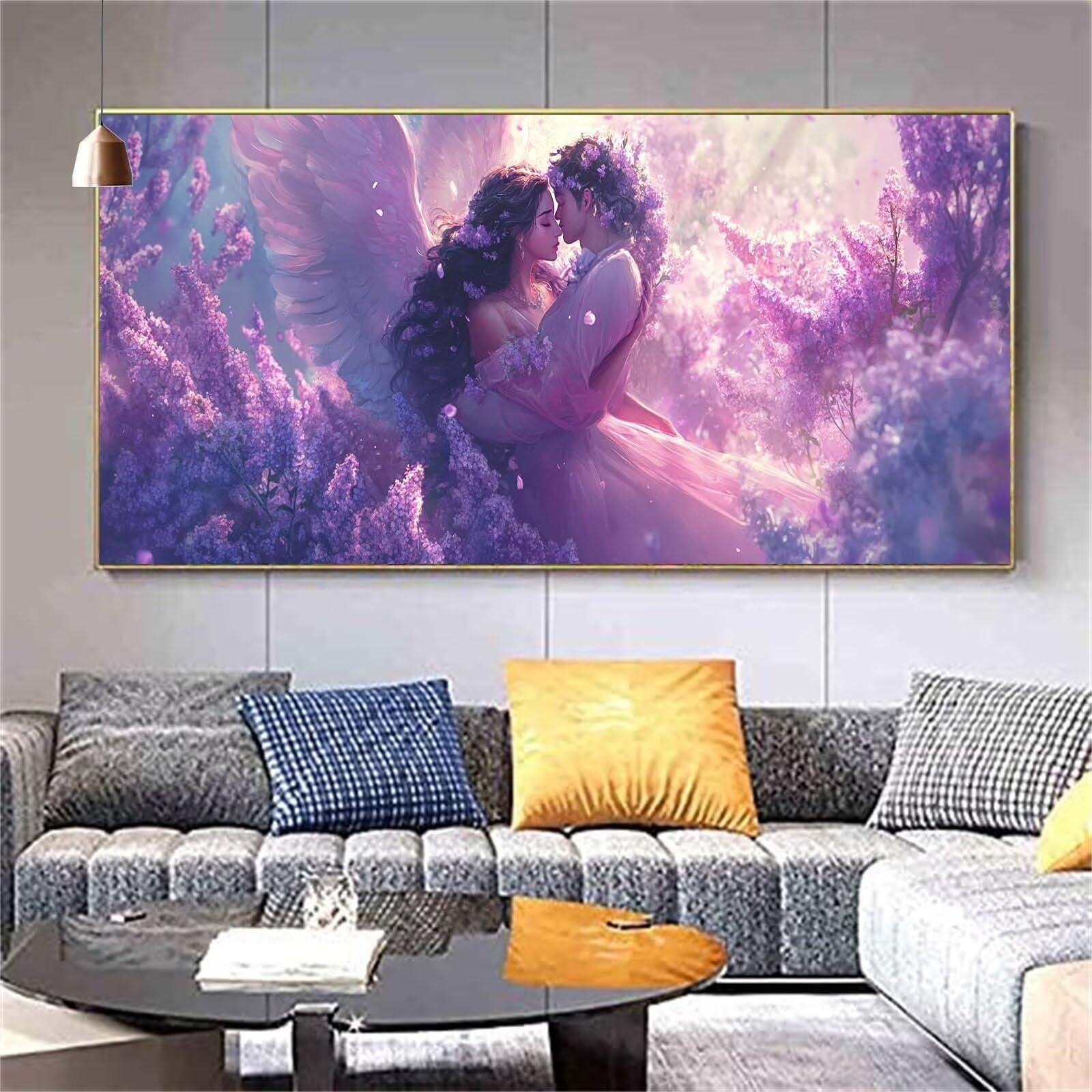 Diamond Painting Couple Diamond Painting Adulte Ange Diamant Painting Enfant,DIY Peinture Diamant Broderie Kit Complet Diamant Art Set Tableau Perle Decoration Maison Idee Cadeau Femme 70x200cm Z581