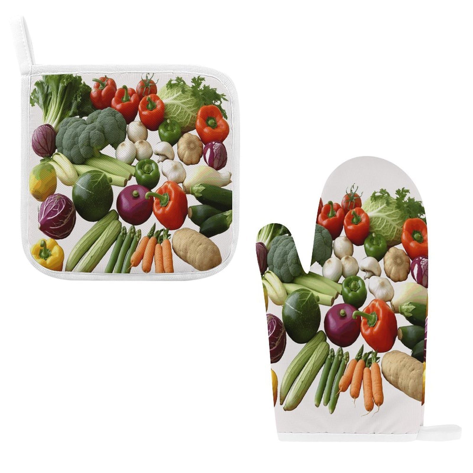 Fodpand Style Introduction Of Various Vegetables Oven Mitts And Pot Holders Sets