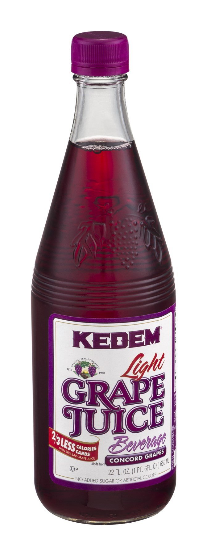 Kedem Light Grape Juice Beverage, 22 Ounce - 12 per case.