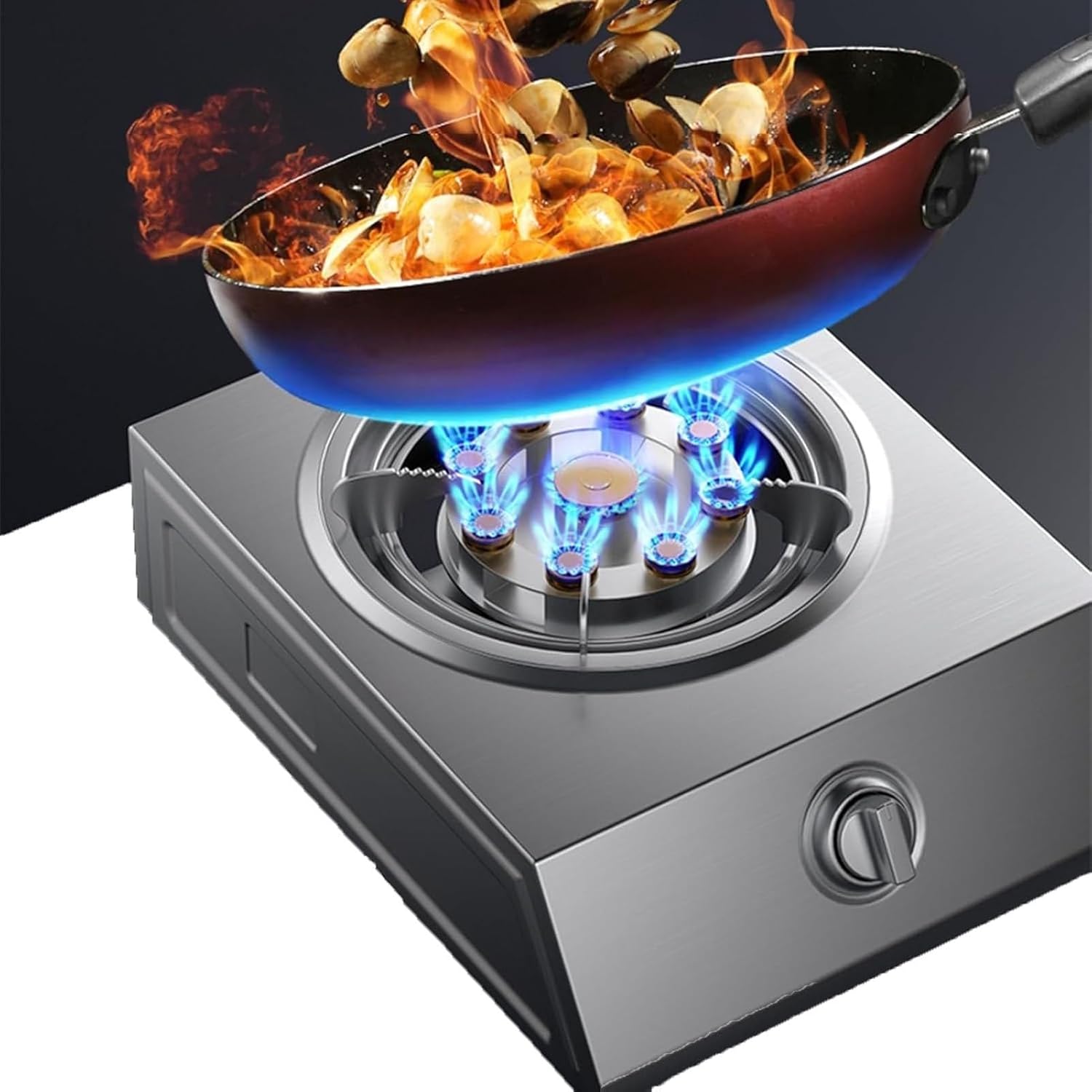 Gas Stove 1 Burner - 7.5KW Stainless Steel Tabletop Gas Cooker, with Flameout Protection, for Caravan Home Kitchen Camping Gas Hob(NG)