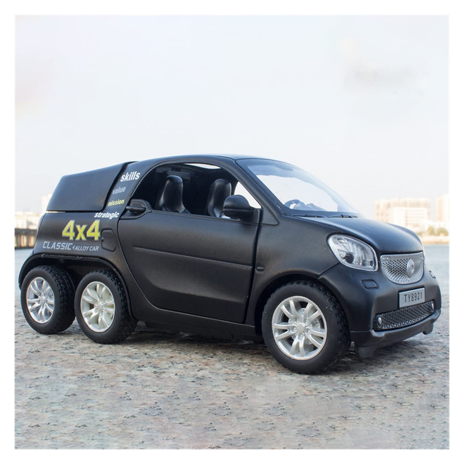 NALora Veicoli a Motore in Scala 1:32 Smart 6X6 Pickup in Lega Modello di Auto Fonde sotto Pressione Simulazione Suono Leggero Giocattolo Veicolo Regali Modello di Auto Replica (Color : Black)