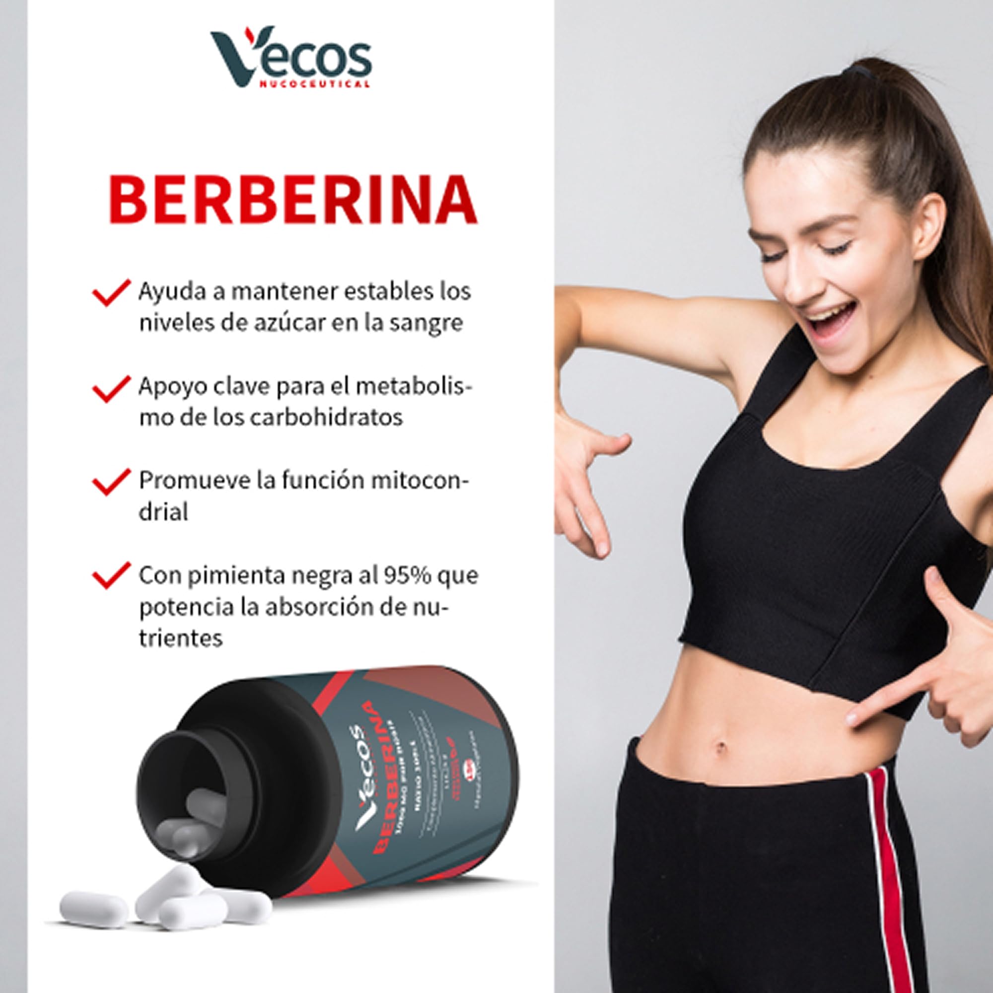 Berberina Pura 1000 mg | Extracto Seco de Berberis Aristata con Cromo y Pimienta Negra para Mejorar la Absorción | 150 Cápsulas Vegetales | Hecho en España (300 Cápsulas (2 Botes))